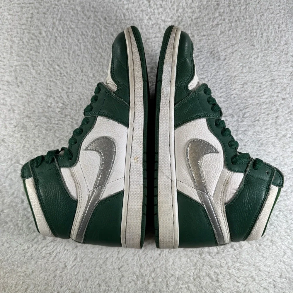 Size 8 - Men's Nike Air Jordan 1 Retro High OG Shoes Gorge Green Silver Sneakers